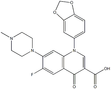 6-Fluoro-1-(1,3-benzodioxol-5-yl)-1,4-dihydro-7-(4-methyl-1-piperazinyl)-4-oxoquinoline-3-carboxylic acid Structure