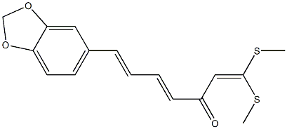 (4E,6E)-7-[3,4-Methylenedioxyphenyl]-1,1-bis(methylthio)-1,4,6-heptatrien-3-one Structure
