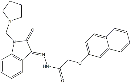 (2-Naphtyloxy)acetic acid N'-[2-oxo-1-(1-pyrrolidinylmethyl)indolin-3-ylidene] hydrazide 구조식 이미지