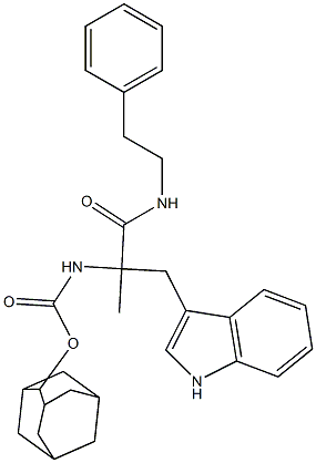 2-(Adamantan-2-yloxycarbonylamino)-3-(1H-indol-3-yl)-2-methyl-N-(2-phenylethyl)propionamide Structure