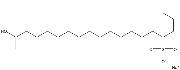 19-Hydroxyicosane-5-sulfonic acid sodium salt Structure