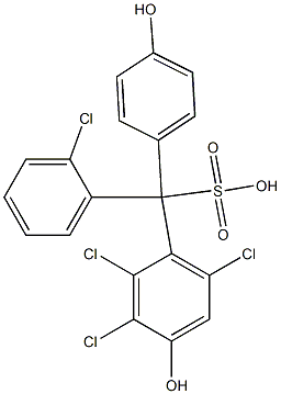 (2-Chlorophenyl)(2,3,6-trichloro-4-hydroxyphenyl)(4-hydroxyphenyl)methanesulfonic acid Structure