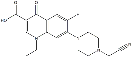 1,4-Dihydro-1-ethyl-6-fluoro-7-[4-(cyanomethyl)piperazin-1-yl]-4-oxoquinoline-3-carboxylic acid Structure