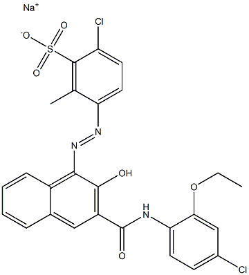 2-Chloro-6-methyl-5-[[3-[[(4-chloro-2-ethoxyphenyl)amino]carbonyl]-2-hydroxy-1-naphtyl]azo]benzenesulfonic acid sodium salt Structure