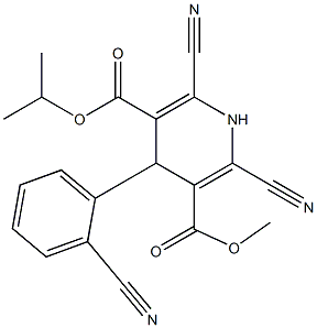 4-(2-Cyanophenyl)-2-cyano-6-cyano-1,4-dihydropyridine-3,5-dicarboxylic acid 3-methyl 5-isopropyl ester 구조식 이미지