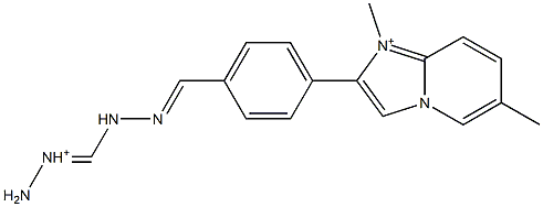 1,6-Dimethyl-2-[4-[2-(aminoiminiomethyl)hydrazonomethyl]phenyl]imidazo[1,2-a]pyridin-1-ium 구조식 이미지