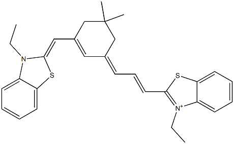 3-Ethyl-2-[3-[3-[(3-ethylbenzothiazol-2(3H)-ylidene)methyl]-5,5-dimethyl-2-cyclohexen-1-ylidene]-1-propenyl]benzothiazolium 구조식 이미지