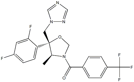 (4S,5R)-5-(2,4-Difluorophenyl)-4-methyl-3-[4-(trifluoromethyl)benzoyl]-5-[(1H-1,2,4-triazol-1-yl)methyl]oxazolidine 구조식 이미지