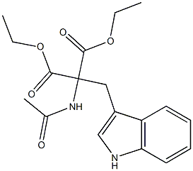 2-Acetylamino-2-[(1H-indol-3-yl)methyl]malonic acid diethyl ester Structure