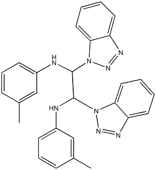 1,2-Bis(1H-benzotriazol-1-yl)-1,2-bis(3-methylanilino)ethane Structure