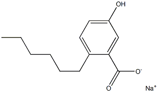 2-Hexyl-5-hydroxybenzoic acid sodium salt 구조식 이미지