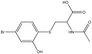 2-Acetylamino-3-(4-bromo-2-hydroxyphenylthio)propionic acid Structure