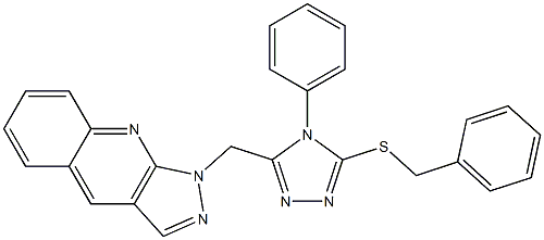 1-[[5-(Benzylthio)-4-phenyl-4H-1,2,4-triazol-3-yl]methyl]-1H-pyrazolo[3,4-b]quinoline Structure
