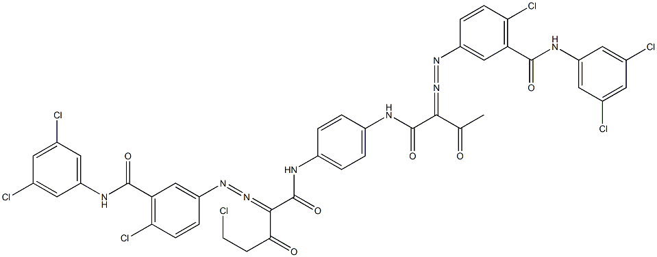 3,3'-[2-(Chloromethyl)-1,4-phenylenebis[iminocarbonyl(acetylmethylene)azo]]bis[N-(3,5-dichlorophenyl)-6-chlorobenzamide] Structure