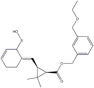 (1R,3S)-2,2-Dimethyl-3-[[(3E)-2,3,4,5-tetrahydro-2-oxothiophen]-3-ylidenemethyl]cyclopropane-1-carboxylic acid-3-(ethoxymethyl)benzyl ester 구조식 이미지