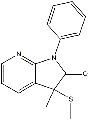 1,3-Dihydro-3-methyl-3-methylthio-1-phenyl-2H-pyrrolo[2,3-b]pyridin-2-one 구조식 이미지