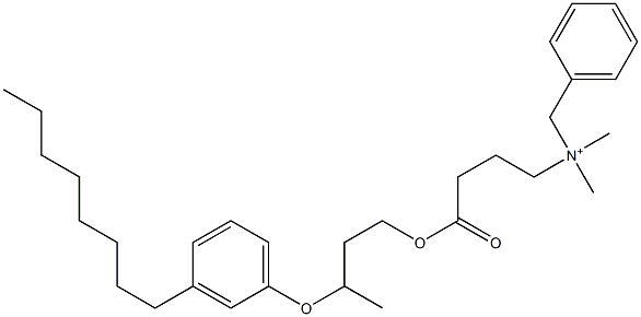 N,N-Dimethyl-N-benzyl-N-[3-[[3-(3-octylphenyloxy)butyl]oxycarbonyl]propyl]aminium Structure