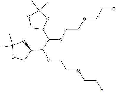 4,4'-[(1R,2R)-1,2-Di[2-(2-chloroethoxy)ethoxy]ethylene]bis[(4R)-2,2-dimethyl-1,3-dioxolane] 구조식 이미지