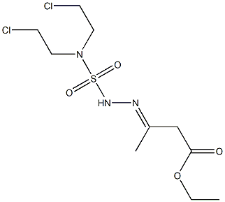 1-Ethoxycarbonyl-2-propanone N,N-bis(2-chloroethyl)sulfamoyl hydrazone Structure