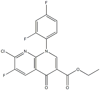 7-Chloro-1-(2,4-difluorophenyl)-6-fluoro-4-oxo-1,4-dihydro-1,8-naphthyridine-3-carboxylic acid ethyl ester Structure