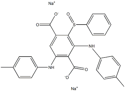 2-(Phenylsulfinyl)-3,5-di(p-toluidino)terephthalic acid disodium salt 구조식 이미지