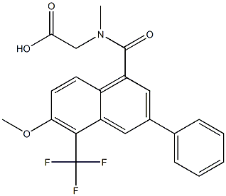 [N-[[3-Phenyl-5-trifluoromethyl-6-methoxy-1-naphthalenyl]carbonyl]-N-methylamino]acetic acid Structure