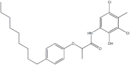 2-[2-(4-Nonylphenoxy)propanoylamino]-4,6-dichloro-5-methylphenol 구조식 이미지