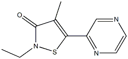 4-Methyl-5-(pyrazin-2-yl)-2-ethylisothiazol-3(2H)-one 구조식 이미지