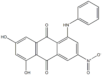 1-Anilino-5,7-dihydroxy-3-nitroanthraquinone 구조식 이미지