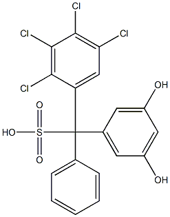 (2,3,4,5-Tetrachlorophenyl)(3,5-dihydroxyphenyl)phenylmethanesulfonic acid Structure