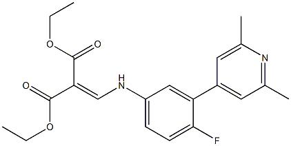 [[[4-Fluoro-3-(2,6-dimethyl-4-pyridinyl)phenyl]amino]methylene]malonic acid diethyl ester 구조식 이미지