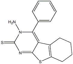 3-Amino-5,6,7,8-tetrahydro-4-phenyl[1]benzothieno[2,3-d]pyrimidine-2(3H)-thione Structure