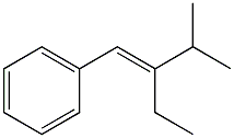 (E)-1-Phenyl-2-ethyl-3-methyl-1-butene Structure