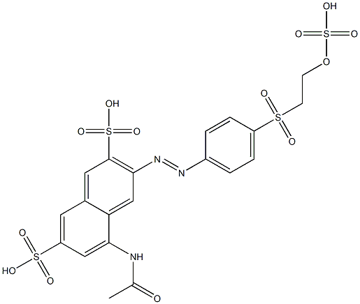 5-Acetylamino-3-[p-[2-(sulfooxy)ethylsulfonyl]phenylazo]-2,7-naphthalenedisulfonic acid Structure