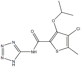 3-Isopropyloxy-4-chloro-5-methyl-N-(1H-tetrazol-5-yl)thiophene-2-carboxamide Structure
