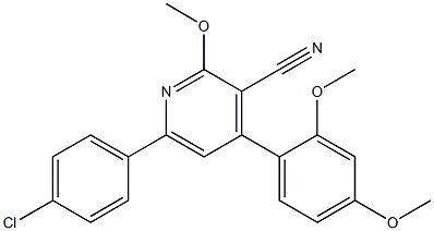 4-(2,4-Dimethoxyphenyl)-6-(4-chlorophenyl)-2-methoxypyridine-3-carbonitrile 구조식 이미지