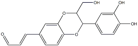 3-[2-(3,4-Dihydroxyphenyl)-2,3-dihydro-3-hydroxymethyl-1,4-benzodioxin-6-yl]propenal Structure