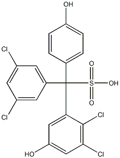 (3,5-Dichlorophenyl)(2,3-dichloro-5-hydroxyphenyl)(4-hydroxyphenyl)methanesulfonic acid 구조식 이미지