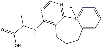 (R)-2-[[(6,7-Dihydro-5H-benzo[6,7]cyclohepta[1,2-d]pyrimidin)-4-yl]amino]propanoic acid 구조식 이미지