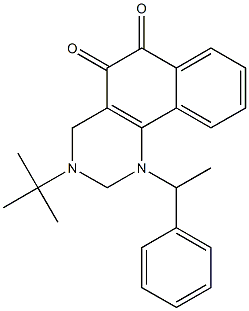 1-(1-Phenylethyl)-3-tert-butyl-1,2,3,4-tetrahydrobenzo[h]quinazoline-5,6-dione 구조식 이미지