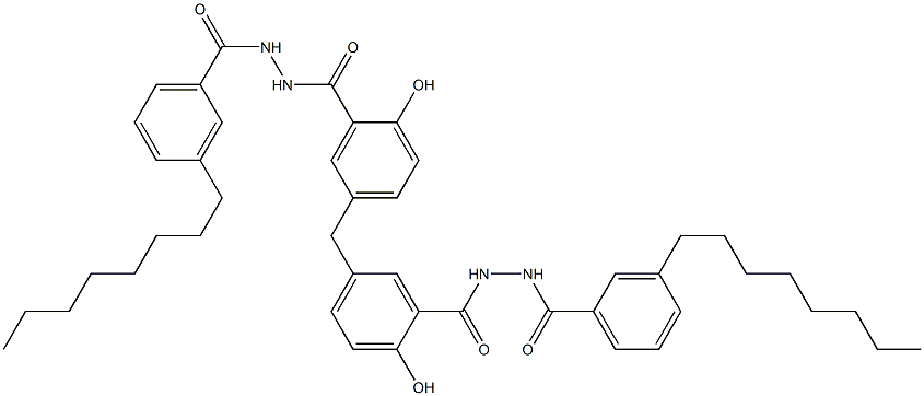 5,5'-Methylenebis[2-hydroxy-N'-(3-octylbenzoyl)benzenecarbohydrazide] 구조식 이미지