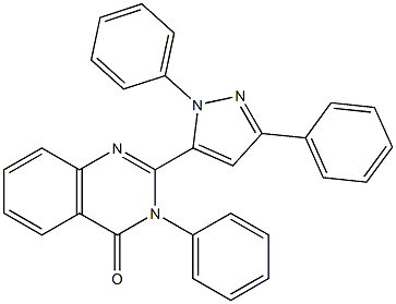 3-(Phenyl)-2-[3-(phenyl)-1-(phenyl)-1H-pyrazol-5-yl]quinazolin-4(3H)-one 구조식 이미지