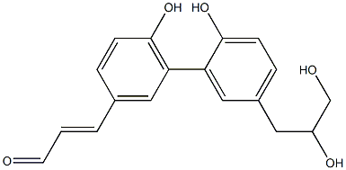3-[2',6-Dihydroxy-5'-(2,3-dihydroxypropyl)-1,1'-biphenyl-3-yl]propenal Structure