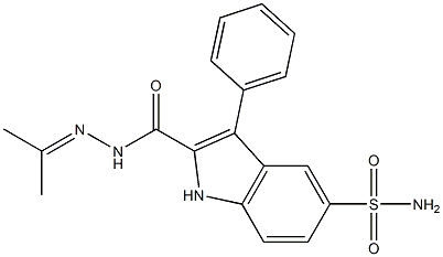 N-(Isopropylideneamino)-5-(aminosulfonyl)-3-phenyl-1H-indole-2-carboxamide Structure