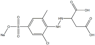 2-[2-[4-(Sodiosulfo)-2-chloro-6-methylphenyl]hydrazino]succinic acid 구조식 이미지