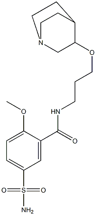 2-Methoxy-N-[3-(3-quinuclidinyloxy)propyl]-5-sulfamoylbenzamide 구조식 이미지