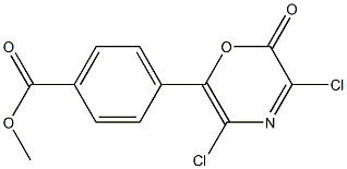 3,5-Dichloro-6-(4-methoxycarbonylphenyl)-2H-1,4-oxazin-2-one Structure