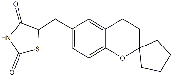 5-[(3,4-Dihydrospiro[2H-1-benzopyran-2,1'-cyclopentan])-6-ylmethyl]thiazolidine-2,4-dione Structure