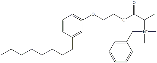 N,N-Dimethyl-N-benzyl-N-[1-[[2-(3-octylphenyloxy)ethyl]oxycarbonyl]ethyl]aminium Structure