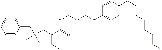 N,N-Dimethyl-N-benzyl-N-[2-[[3-(4-octylphenyloxy)propyl]oxycarbonyl]butyl]aminium 구조식 이미지